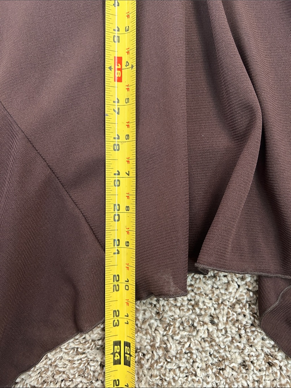 Vintage A. Byer Brown Asymmetrical Handkerchief Hem Skirt | Pristine | Large - Picture 11 of 13